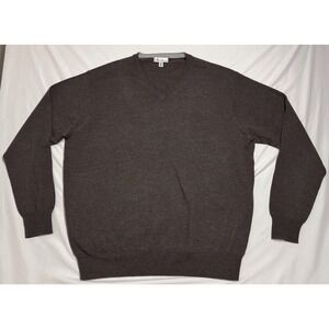 Peter Millar Brown Long Sleeve Sweater Merino Wool Silk Blend Mens Size XL
